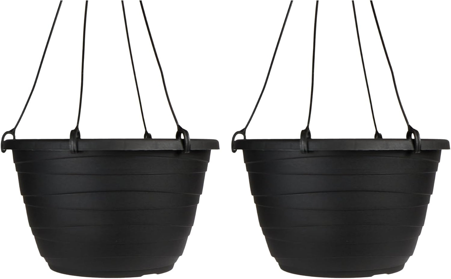 The HC Companies Wrapt Hanging Planters - Lightweight Plant Pot Hanger for Hanging Plants, Vegetables & Herbs - Outdoor & Indoor Hanging Basket for Plants (13" Black, Pack of 2)