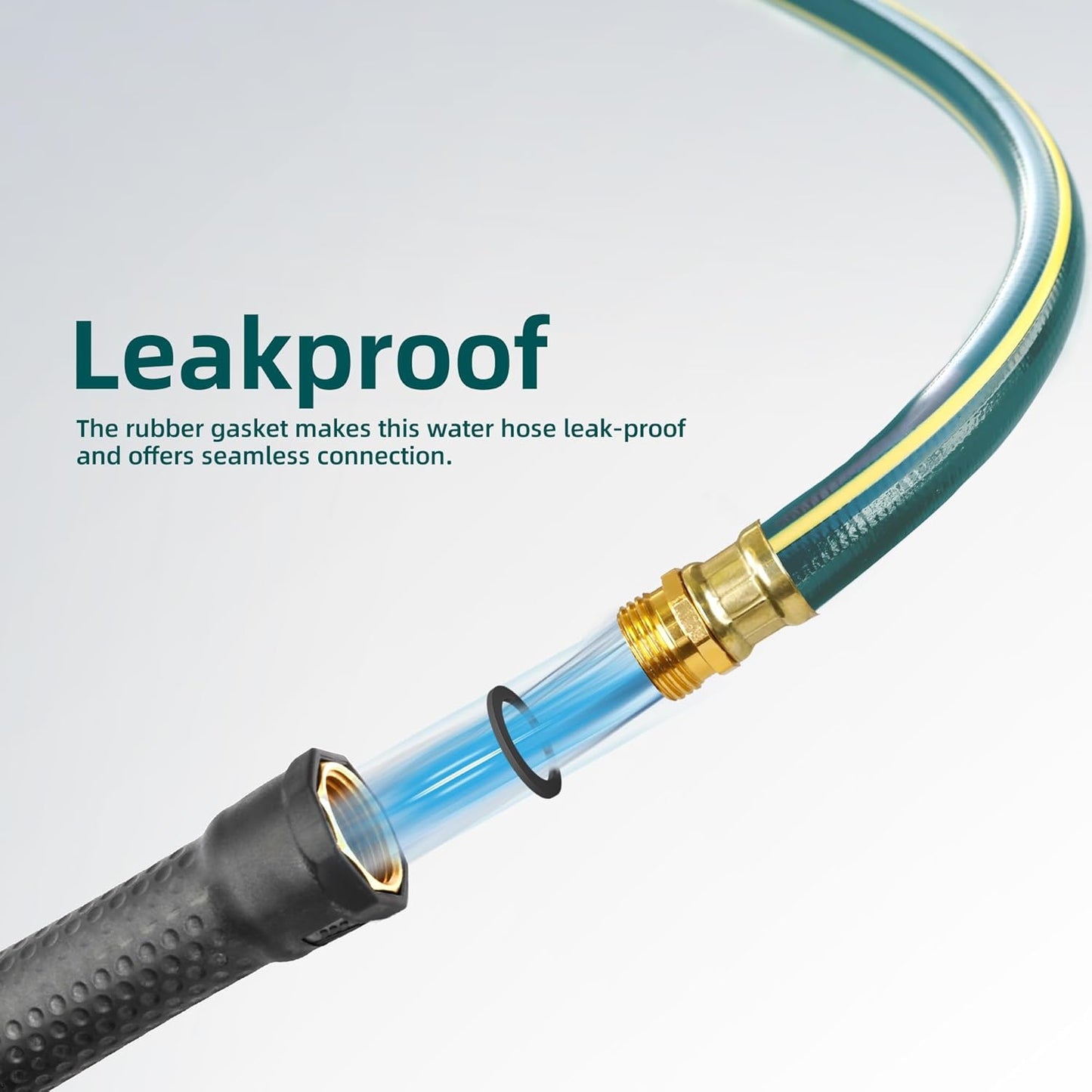 Solution4Patio Short Lead-in Green Garden Hose 3/4 in. x 6 ft.-Kink Free, Leakproof, Brass/Aluminum Male/Female Fittings -Heavy Duty Durable Flexible Lightweight Water Pipe for Household & Commercial