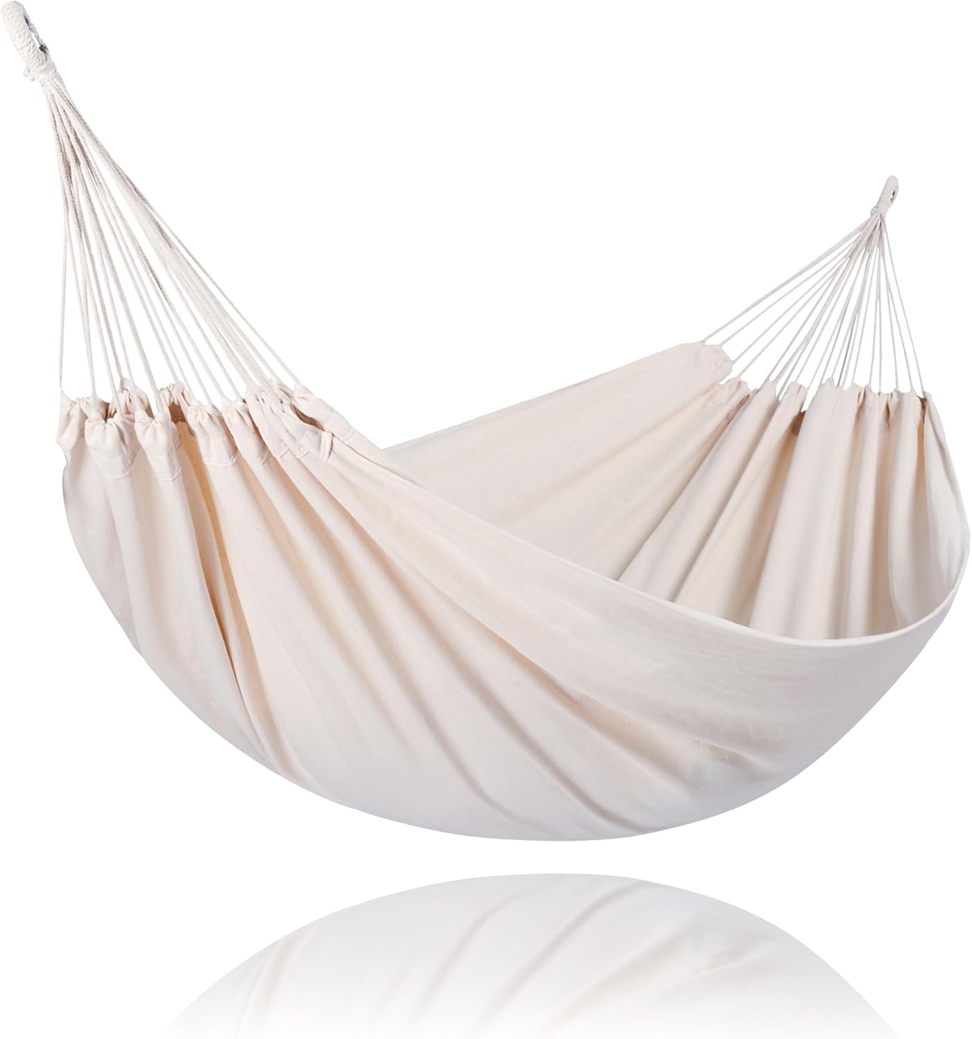 SUNCREAT Camping 2 Person Canvas Hammock, Double Travel Hammock, 475 lbs Capacity, Natural