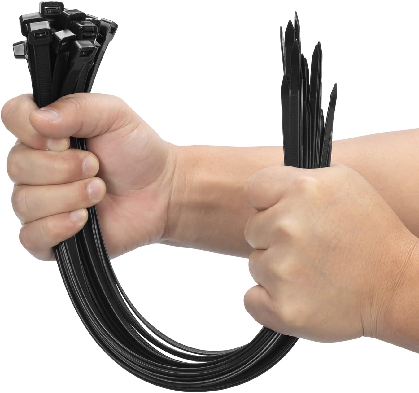 XINGO 22 inch Black Zip Ties Heavy Duty 100Pack, 200 LBS Ultra Strong Plastic Wire Ties, Large Cable Ties Extra Long Tie Wraps, Indoor and Outdoor UV Resistant