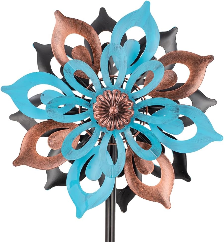 Stargarden Wind Spinners Outdoor, 4 Layers Metal Yard Art Wind Spinner, Kinetic Wind Sculptures & Spinners, Decorative Pinwheels for Yard and Garden