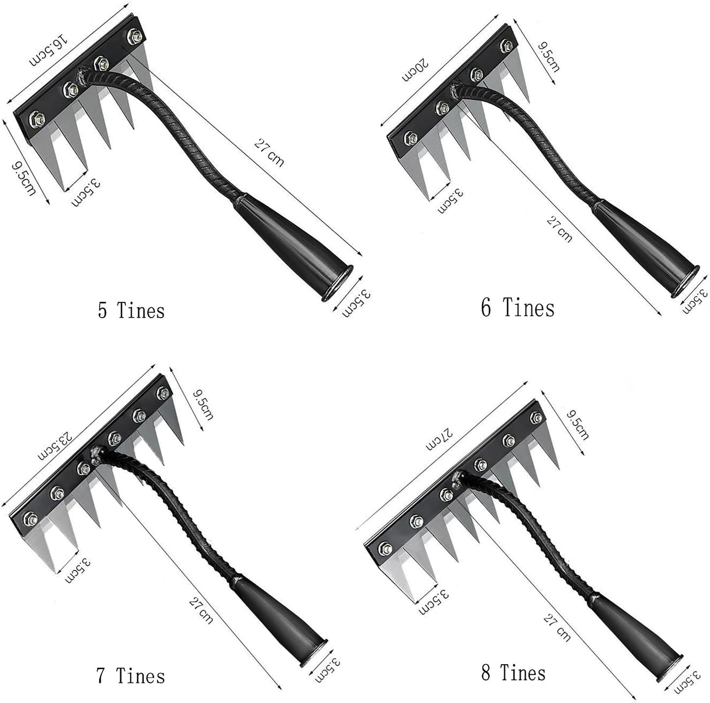 Gardening Hand Weeder Puller Tool, Manual Weeder with Detachable Blade Weeder Puller Tool,High-Carbon Steel Weed Removal Tool for Farm Lawn Garden, 5/6/7/8 Teeth Sizes (8 Teeth)