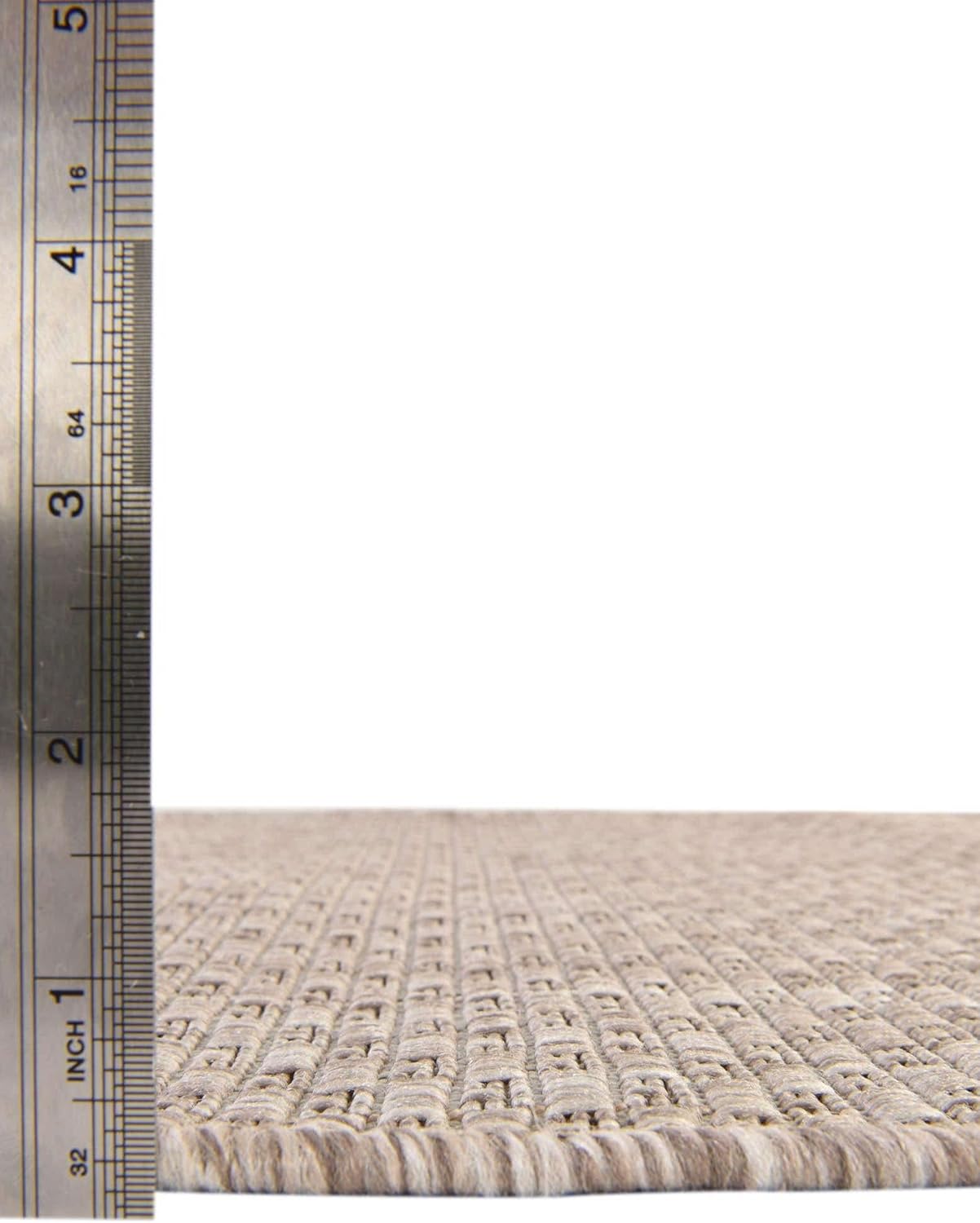 Unique Loom Collection Casual Transitional Solid Heathered Indoor/Outdoor Flatweave Area Rug (2' x 8' Runner, Beige/Ivory)