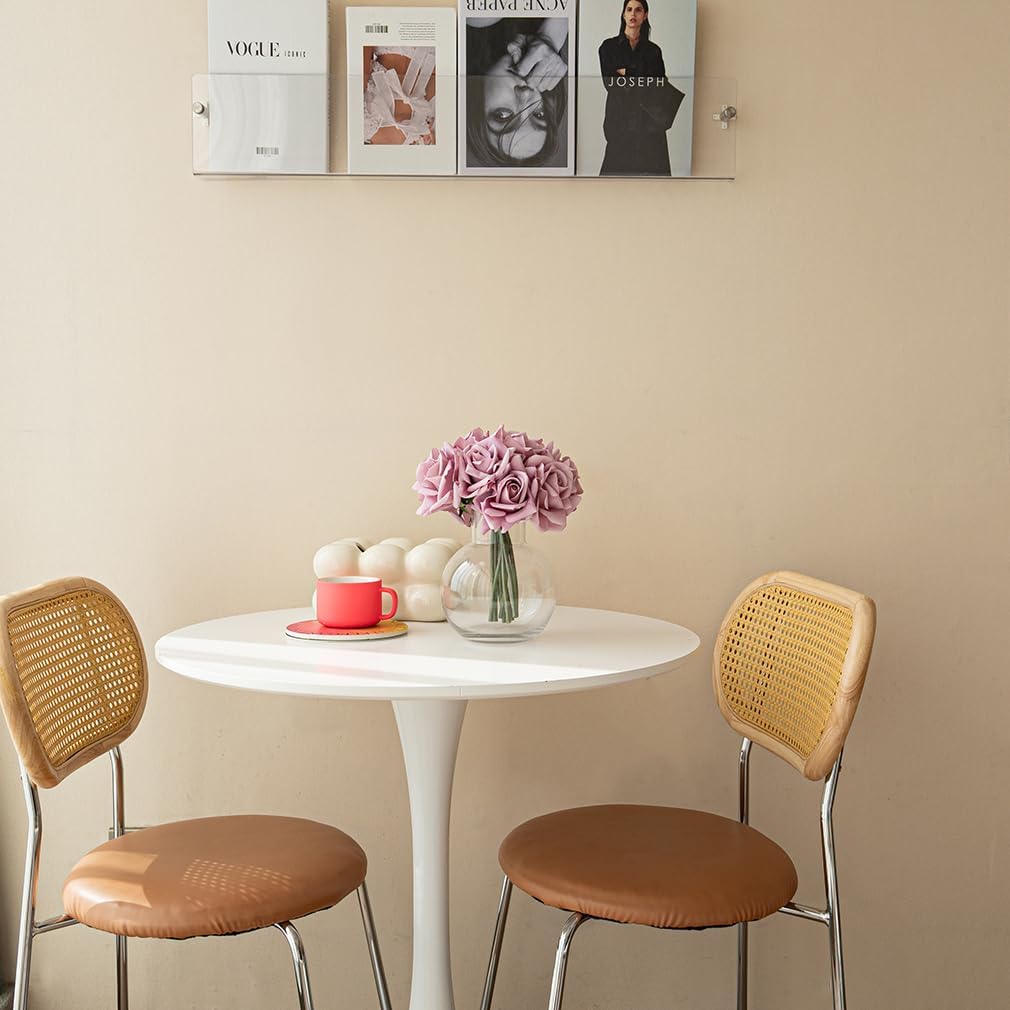 Artificial Roses Single Stem 10pcs Fake Silk Flower Arrangement Bouquet Real Touch for Home Party Wedding Decoration(Light Purple)