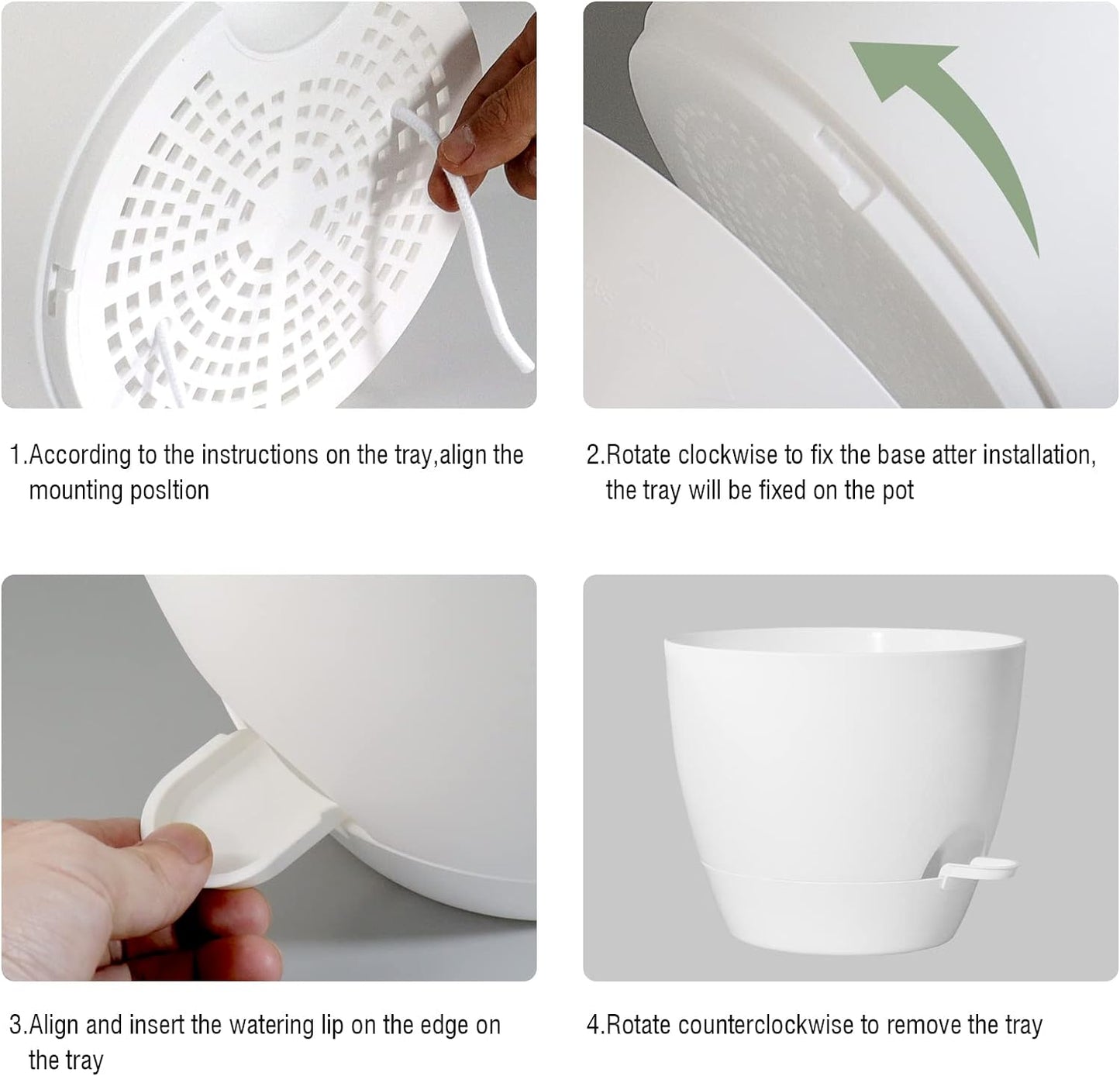 8 inch Hanging Planters, 2 Pack Self Watering Hanging Pots with 20oZ Deep Reservoir for Indoor Outdoor Plants Flowers, White