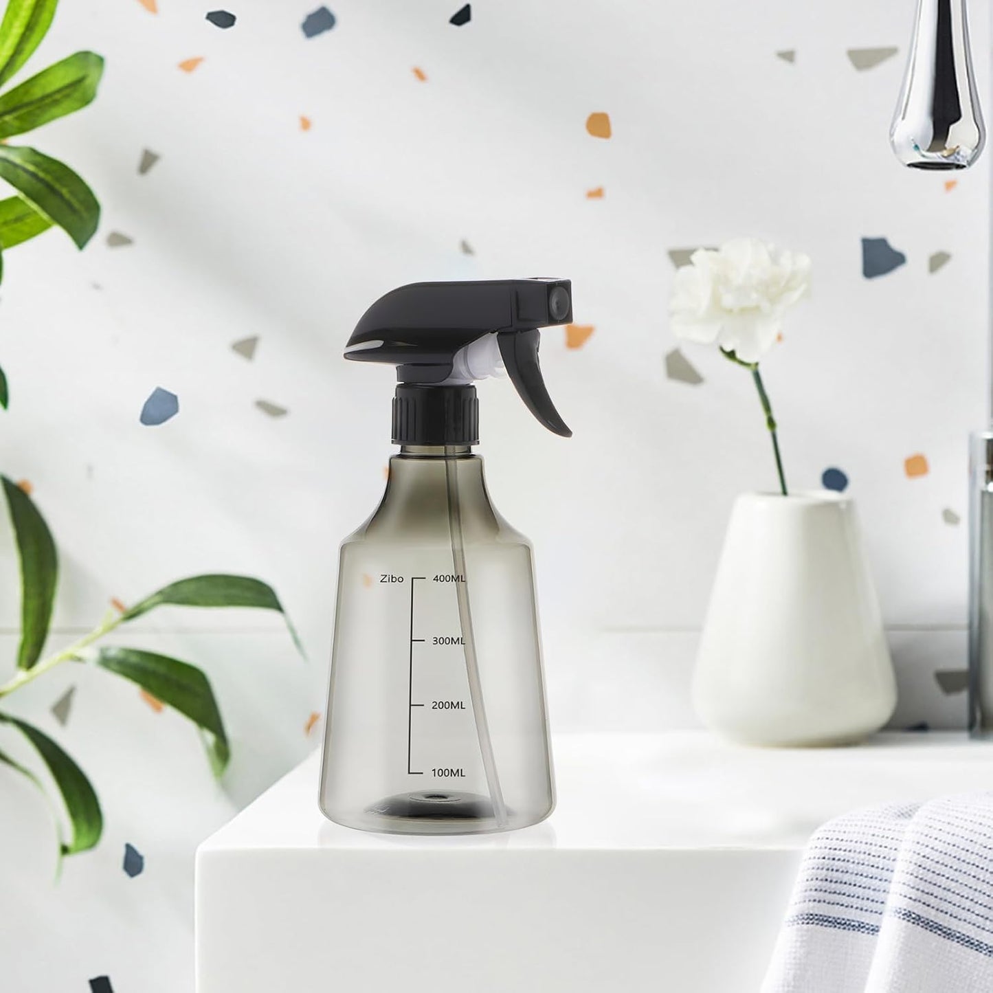 driew Plant Mister Spray Bottle, 2 Pack 13.6oz 400ML Plant Mister Water Spray Bottle with Scale for Plants Misting Bottle Water Fine Mist,Grey