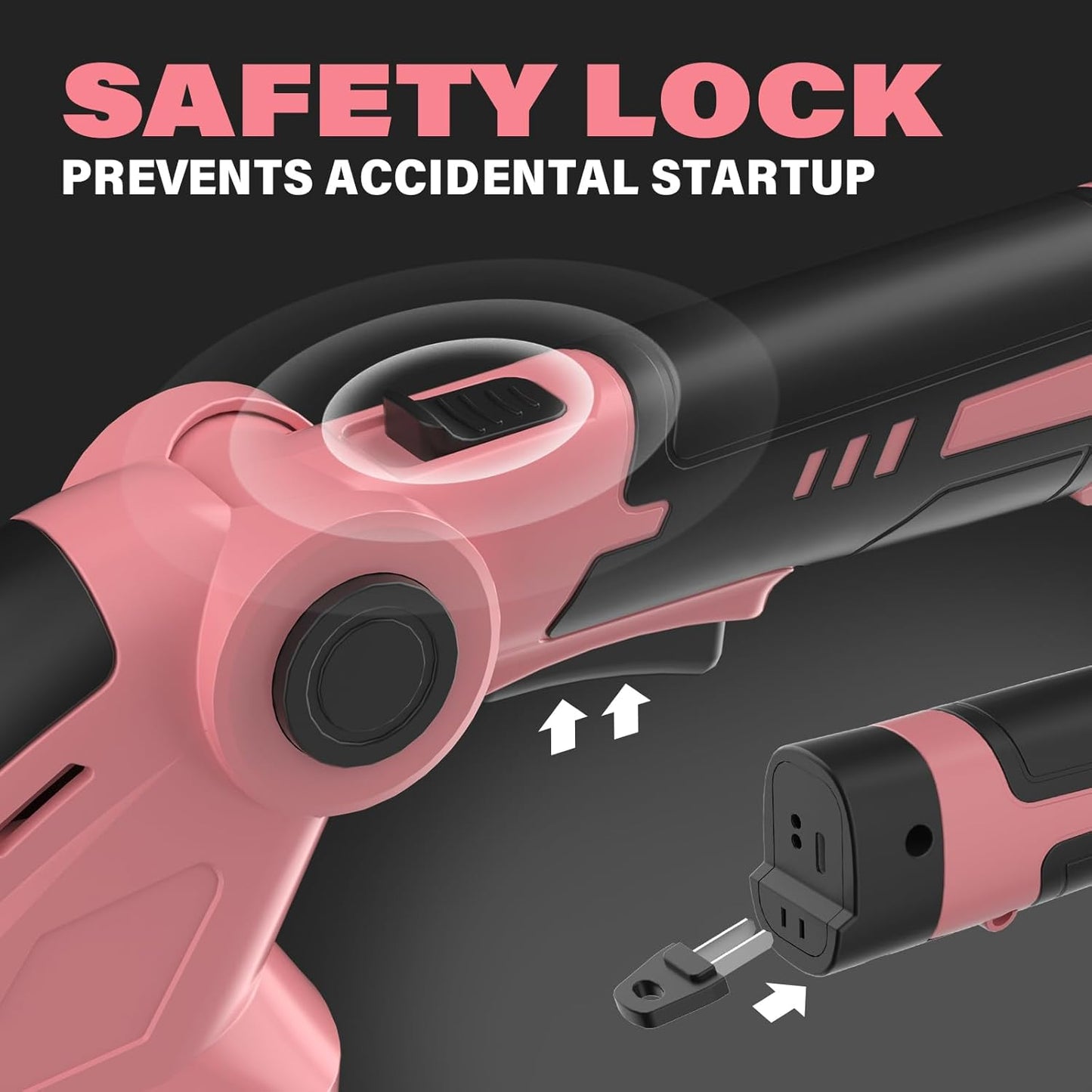 SOYUS Cordless Hedge Trimmer, 2 in 1 Electric Hedge Trimmers & Grass Shears, 7.2V Lightweight Shrub Trimmer Cordless with Battery and Charger, Ideal for Garden, Yard and Lawn - Pink