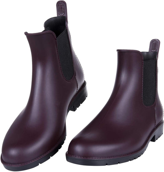 Asgard Women's Ankle Rain Boots Waterproof Chelsea Boots