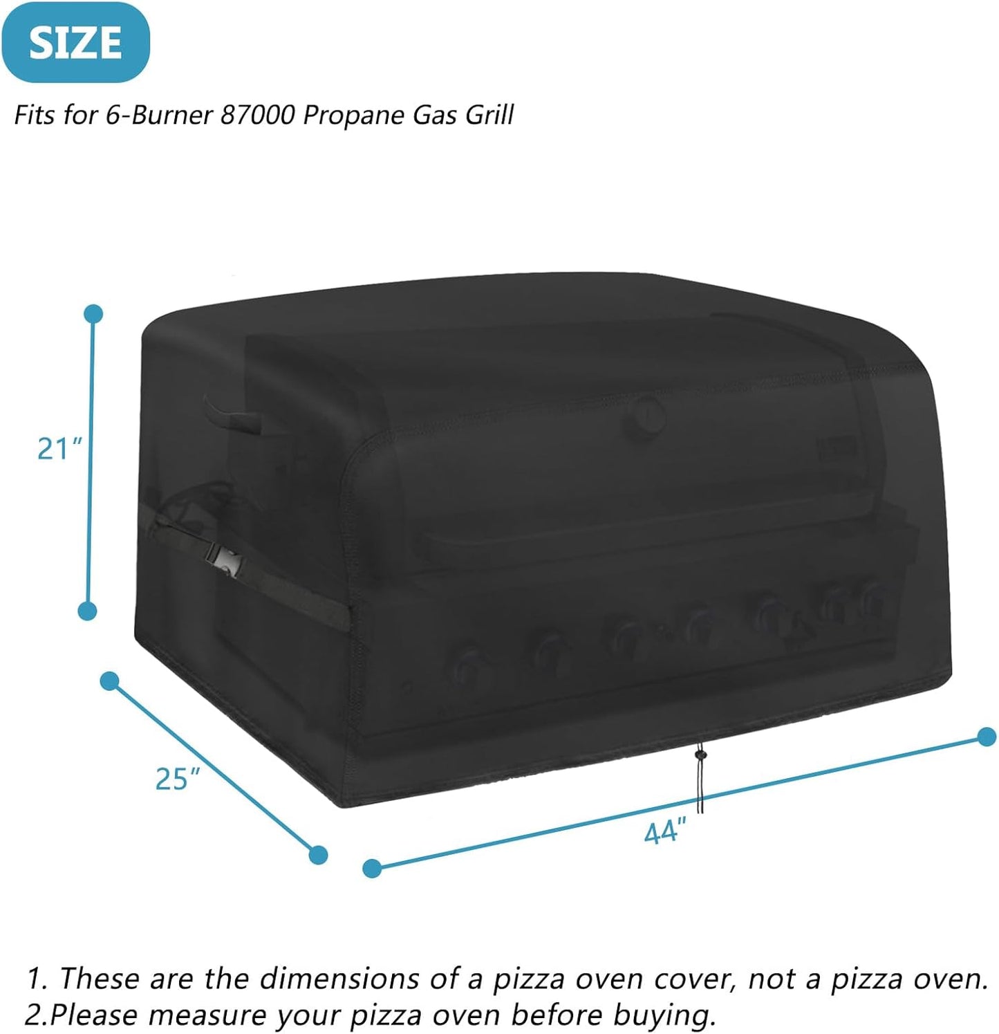 Kingling Grill Cover Fits for 6-Burner 87000 Propane Gas Grill, 44 inch Waterproof & UV Resistant Outdoor Griddle Cover Table Top Outdoor Grill Accessories - 44" L x 25" W x 21" H