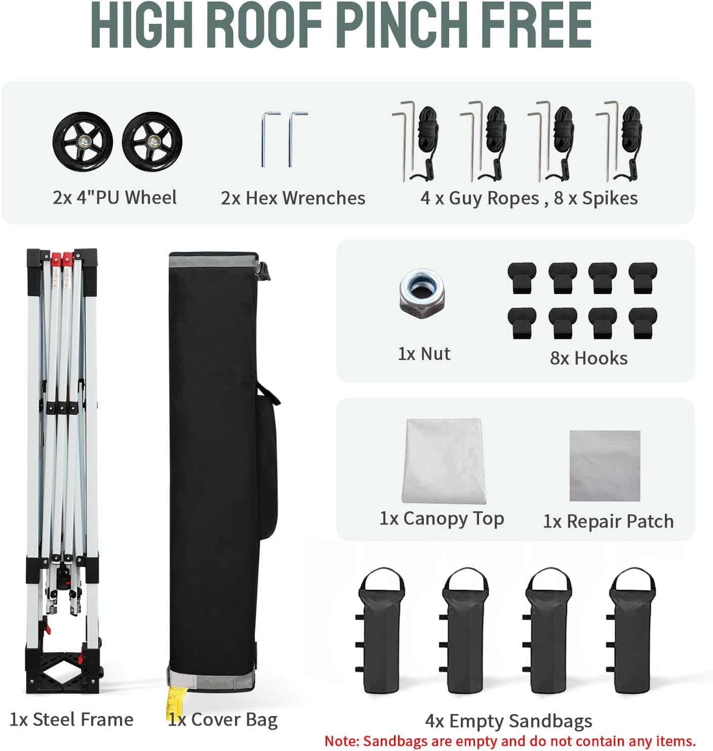 CROWN SHADES 8x8 Pop Up Canopy Tent,Commercial Canopy Tent Heavy Duty with 4" Wheels,4 Upgraded Weights,Patented Centerlock,400D Strength Oxford Fabric, Sto'N Go Bag,for Parties, Events, Camping,White