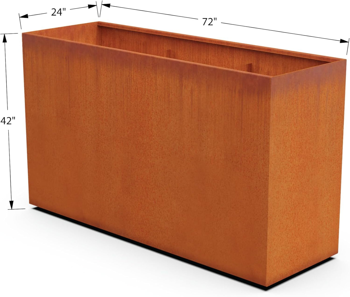 Corten Steel Planter Rectangle Outdoor Metal Garden Box Heavy Duty | Made in USA | Fully Assembled