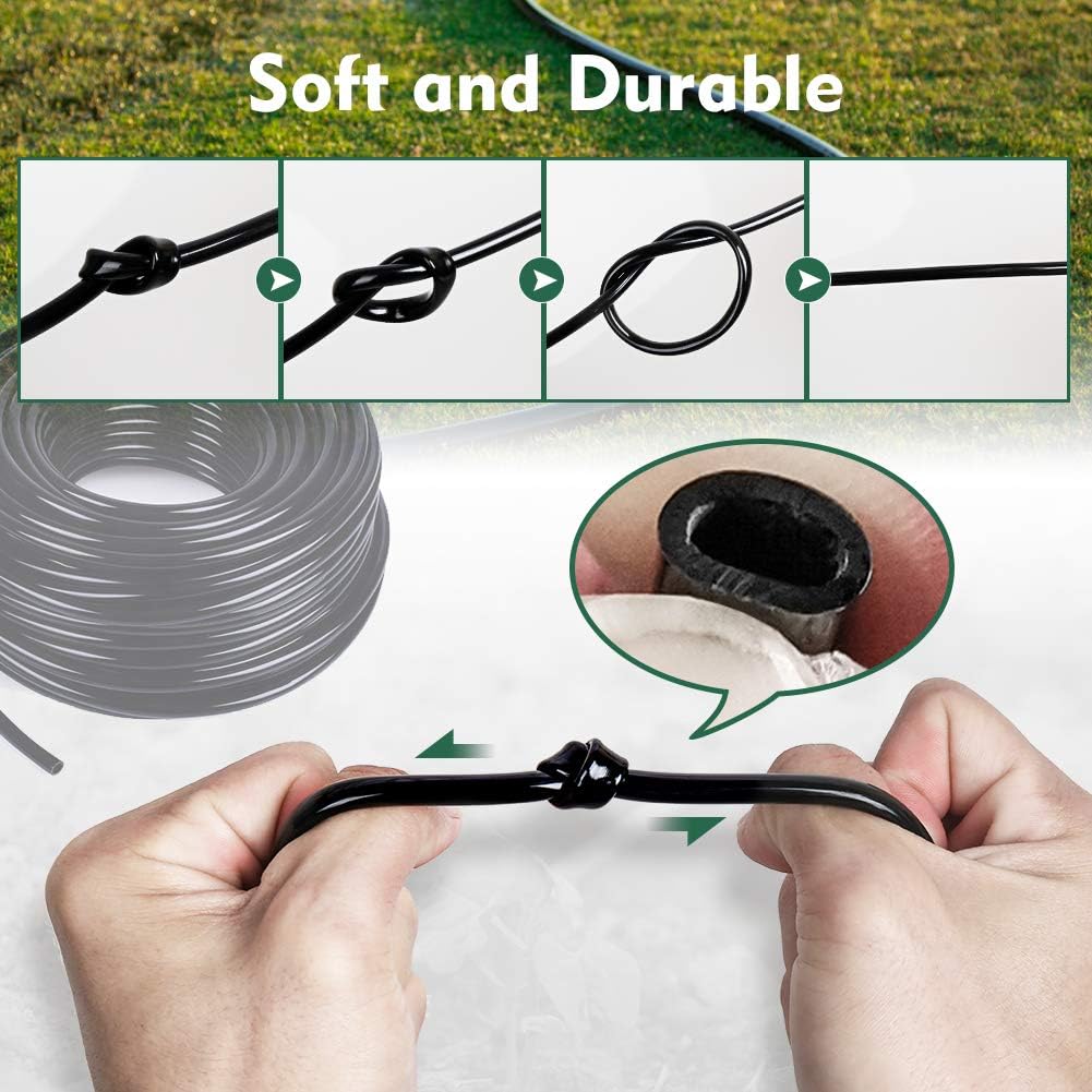 Bonviee 50 FT Blank Distribution Tubing Irrigation Drip Hose, 1/4 Inch Drip Line for Garden Watering System