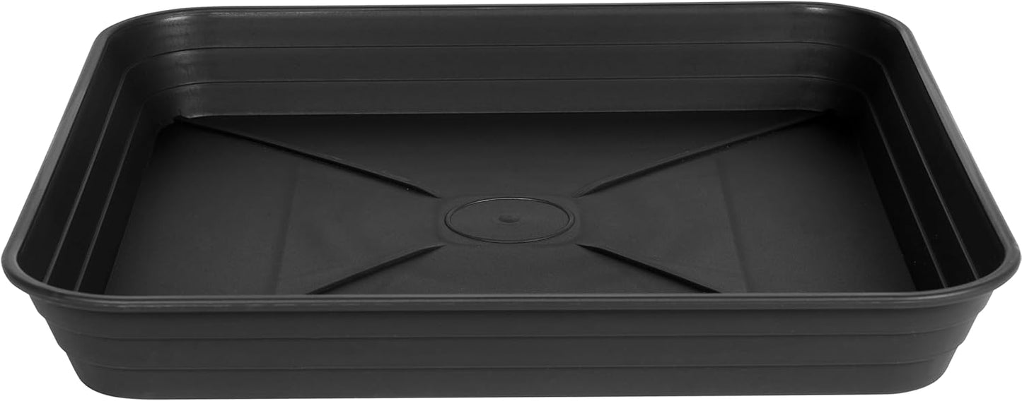 4 Pack Square Plant Saucer Tray 10 inch, 6 8 10 12 14 16 18 20 inch Heavy Duty Plastic Square Plant Saucers for Indoors Outdoor, Flower Planter Drip Trays for Pots, Seed Starting Tray