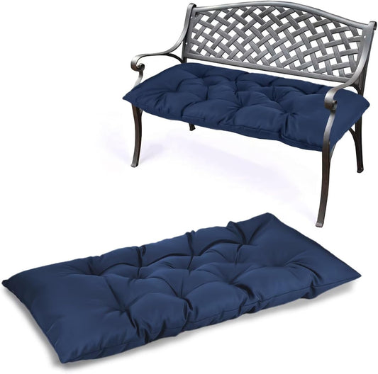 59 inch Waterproof Indoor/Outdoor Garden Bench Seat Cushions,Thicken Patio Bench Soft Rocking Chairs Pad Lounger Seat for Porch Wicker Loveseat Settee (59x19.6x3.9 inch,Navy