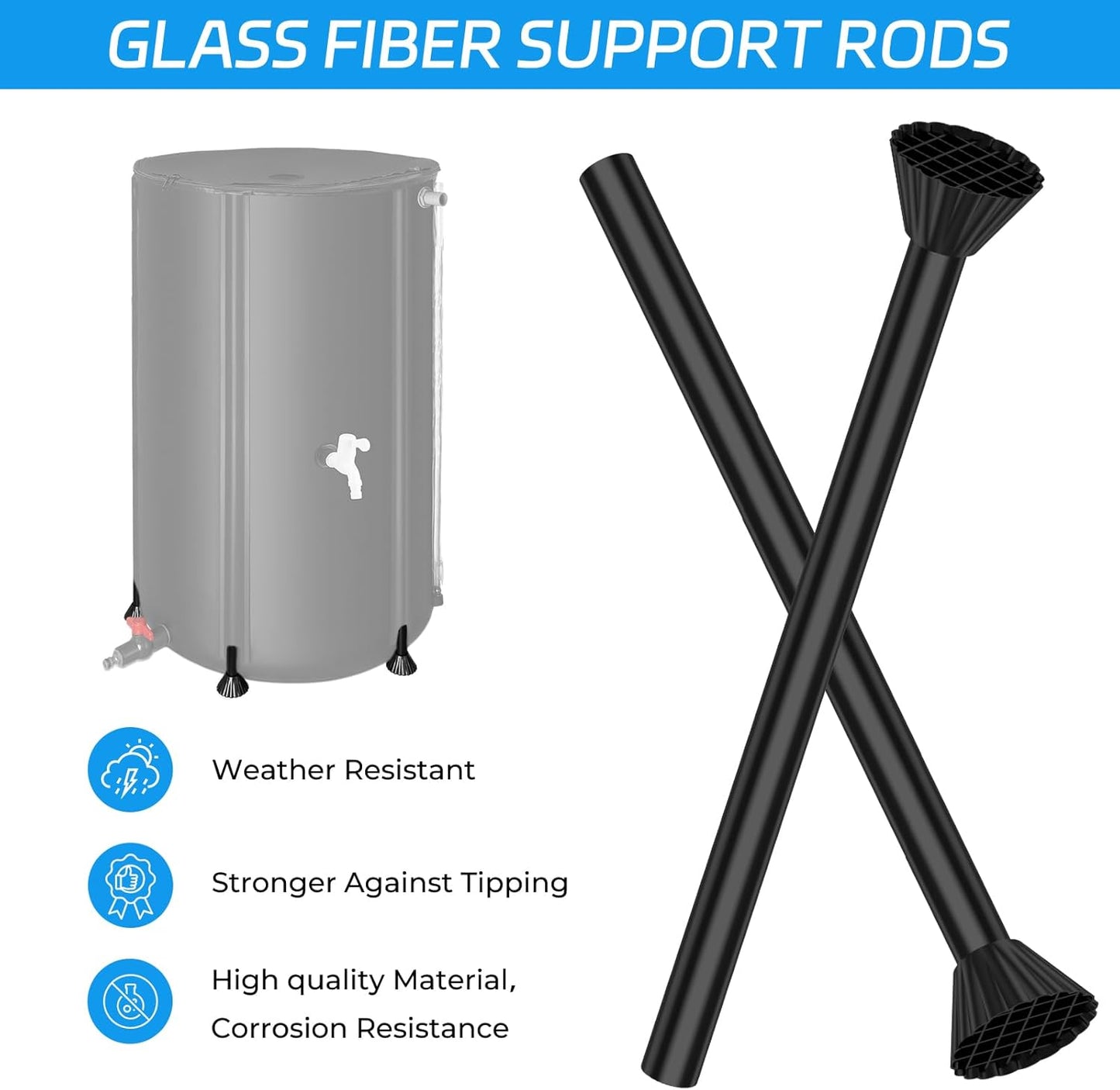 Rain Barrels to Collect Rainwater from Gutter - Rain Collection Barrel Water Barrel Rainwater Collection System Collapsible Rain Barrel Include Filter Two Spigots and Overflow Kit (100 Gallon, Black)