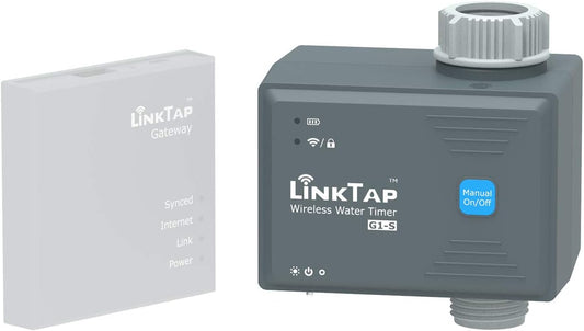 LinkTap G1S Wireless Water Timer (Requires Gateway), Smart Irrigation Hose Faucet Timer, Greater Range Than WiFi Sprinkler Timers, 2 Year Battery Life, Weather Aware, Alexa