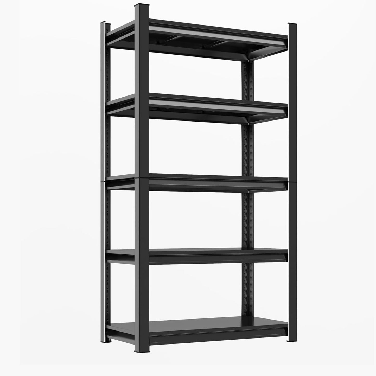 72''H Garage Shelving Heavy Duty Garage Storage Shelves, 3000 LBS Adjustable 5 Tier Industrial Shelving Unit, Metal Utility Shelf for Basement, Warehouse and Workshop (72''Hx36''Wx18''D, Black)