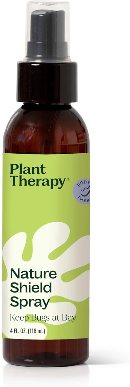 Plant Therapy Nature Shield Spray 4 oz, DEET-Free Outdoor Essential, with Skin-Soothing Aloe & Hydrosols, Refreshing Citronella, Lemongrass & Geranium