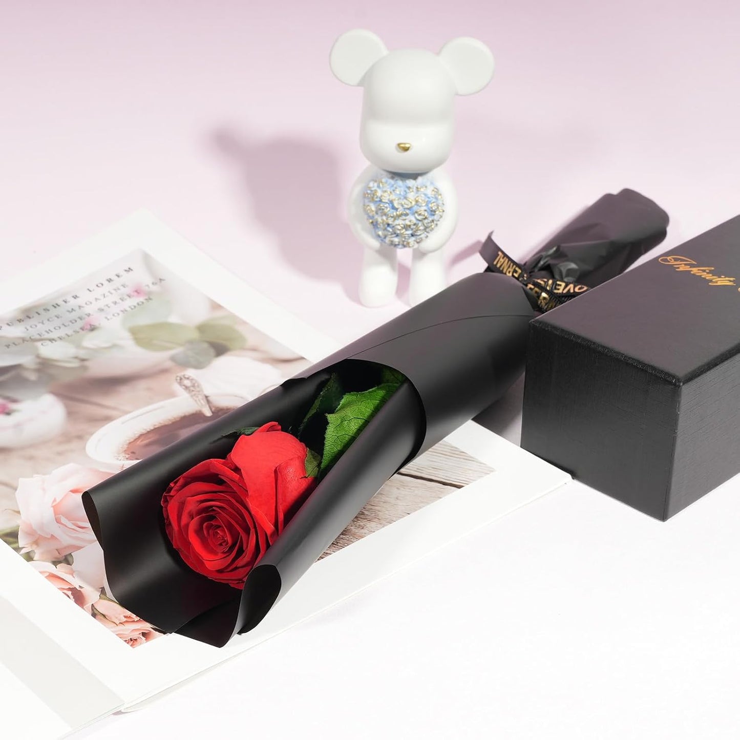 Yamonic Preserved Flowers Rose Gifts for Women Mom, Mothers Day Rose Flower Gifts for Mom, Forever Real Flowers Birthday Mom Gifts for Her, Grandma, Girlfriend, Wife Gifts for Anniversary (Red)