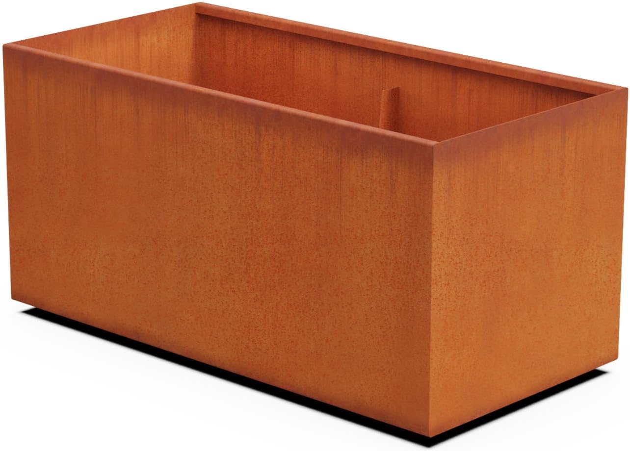 Corten Steel Planter Rectangle Outdoor Metal Garden Box Heavy Duty | Made in USA | Fully Assembled