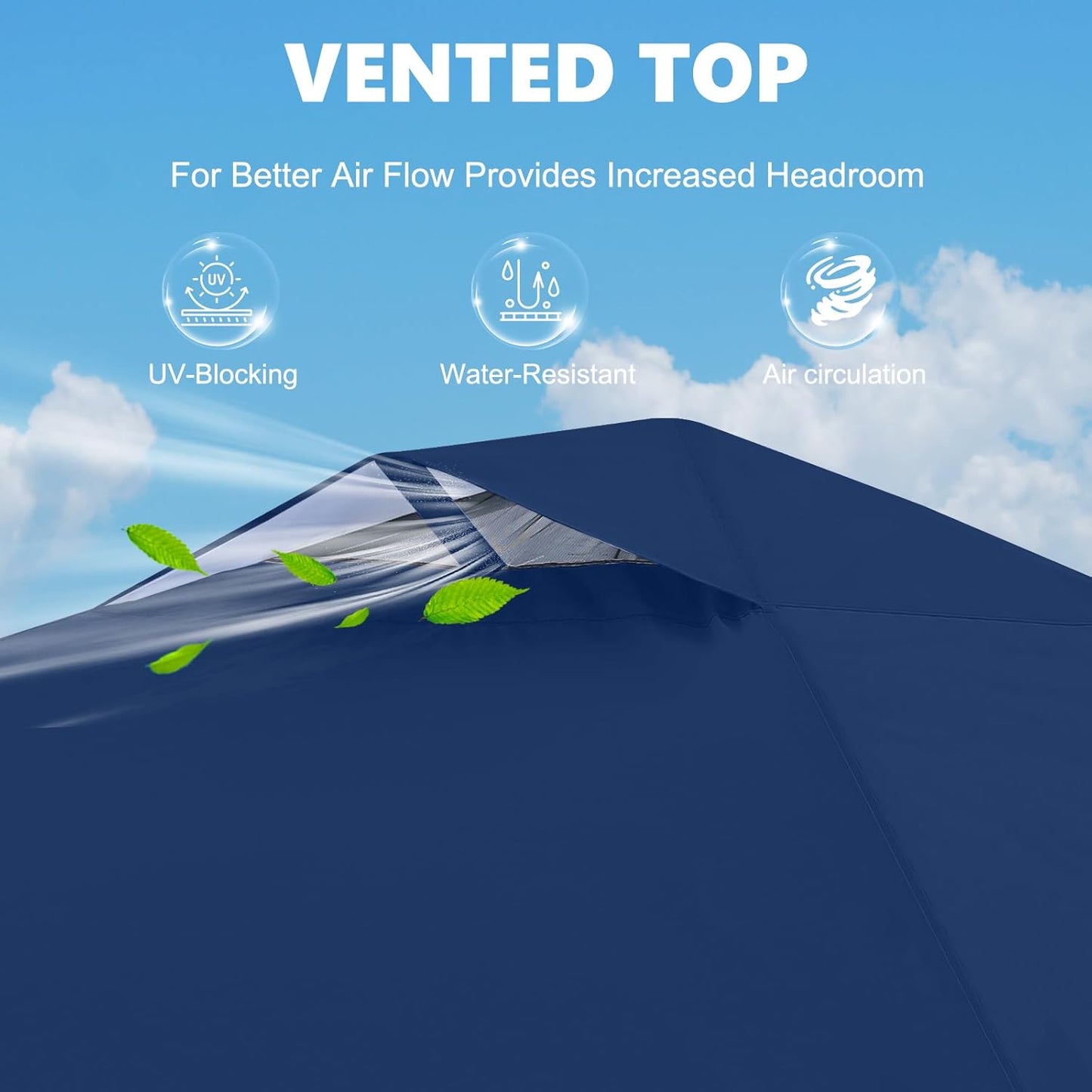 MASTERCANOPY Durable Pop-up Canopy Tent with 1 Sidewall (10'x10',Navy Blue)