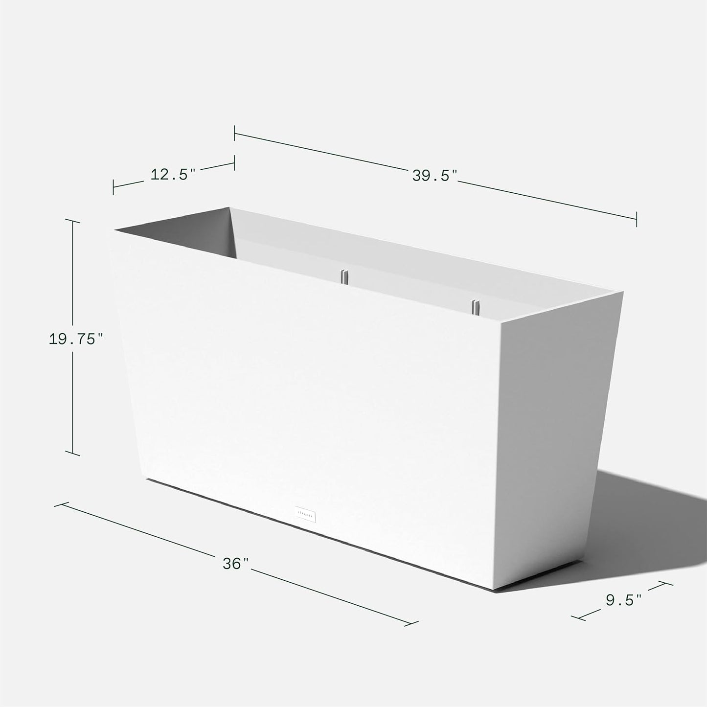 Veradek Pure Series Midori Trough Planter - Large Rectangular Planter for Indoor or Outdoor Deck/Porch | Durable All-Weather Use with Drainage Holes | Modern Decor for Shrubs, Flowers, Small Plants