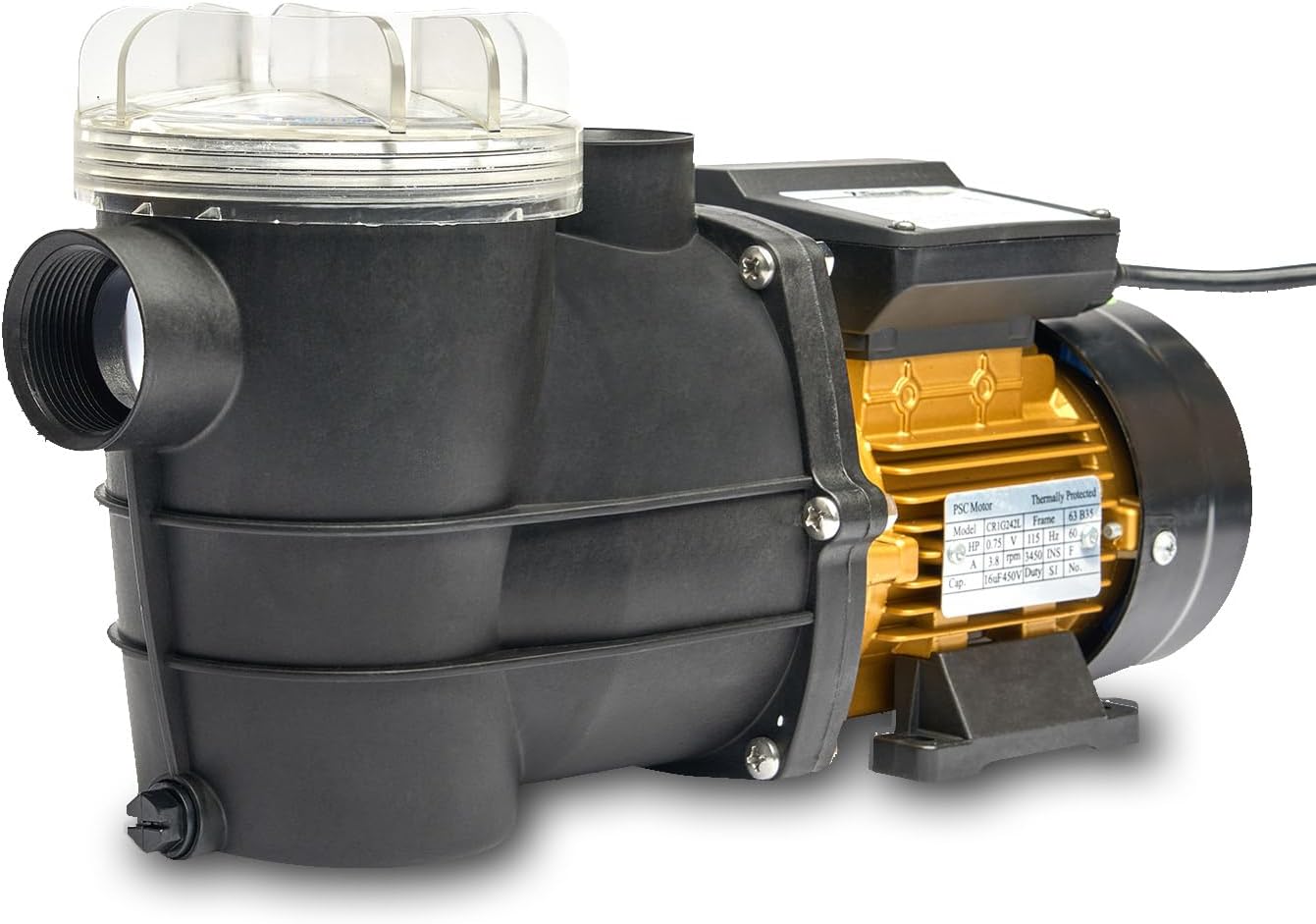 XtremepowerUS 3/4HP 2,400GPH High Flow Pond DIY Self Priming for Above Ground Swimming Pool Pump Strainer Basket 1.5" NPT