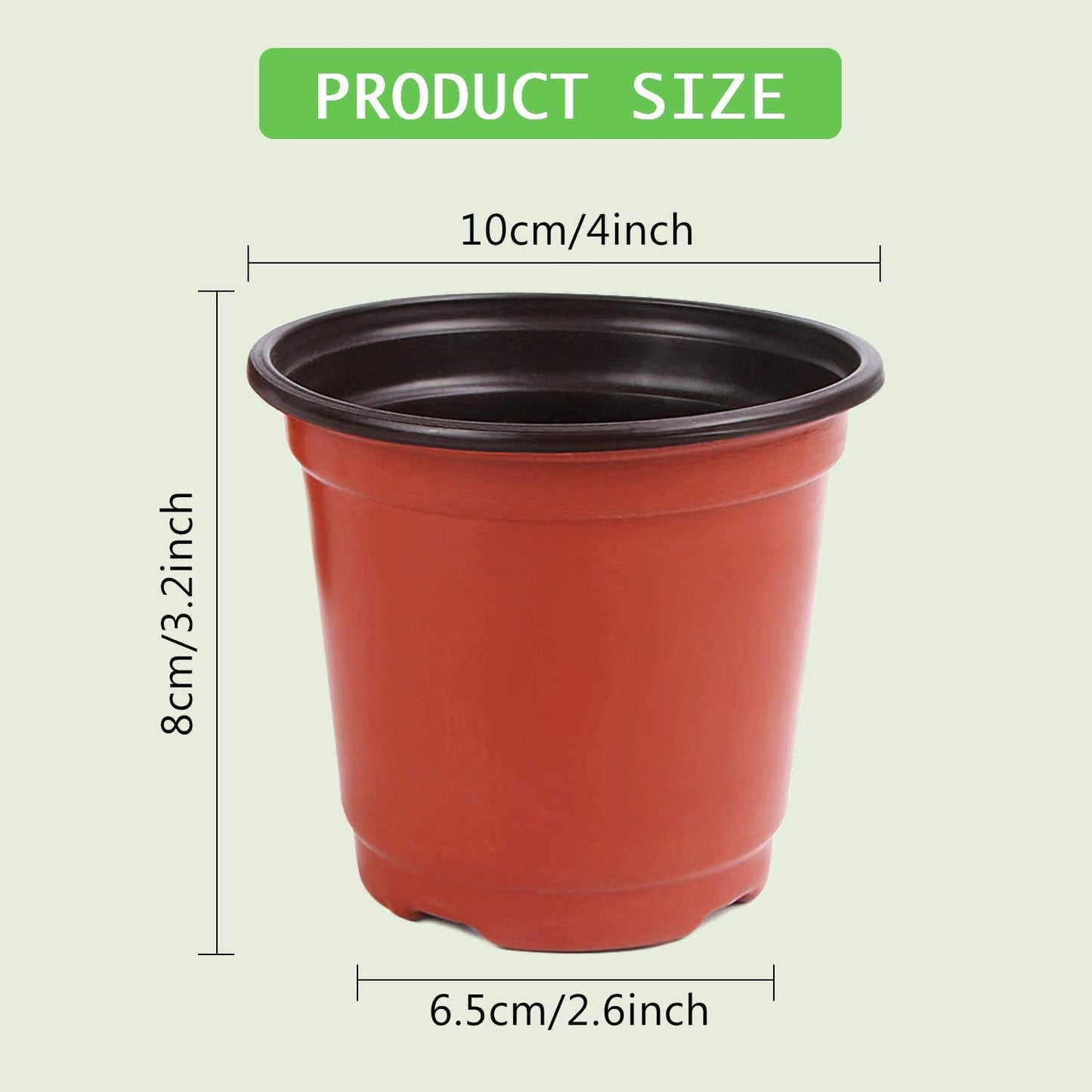 Augshy 220 Pcs 4 Inch Plastic Plant Nursery Pots Seed Starting Pots Containers with 300 Labels for Succulent Seedling Cutting Transplanting