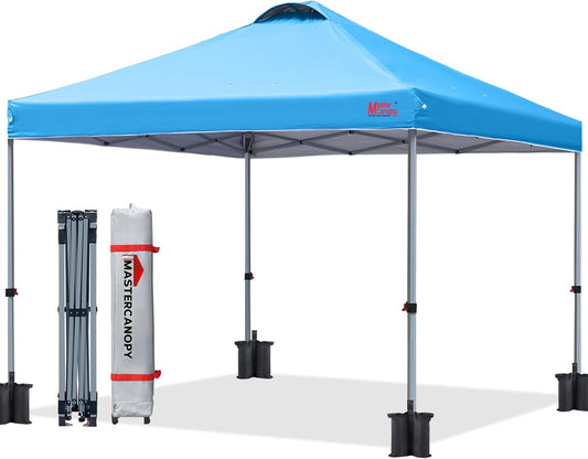 MASTERCANOPY Durable Pop-up Canopy Tent with Roller Bag (10x10, Sky Blue)