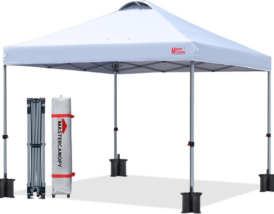 MASTERCANOPY Durable Pop-up Canopy Tent with Roller Bag (10x10, White)