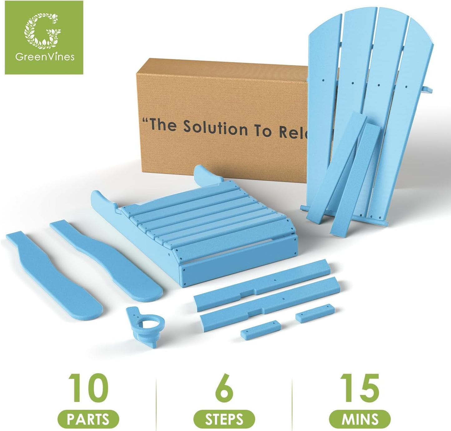 GREENVINES Folding-Adirondack-Chairs-Set-of-4 | HDPE Plastic | Fire Pit Chair | All Weather | Cup Holder | Arctic | for Deck Backyard Patio Outdoor Garden