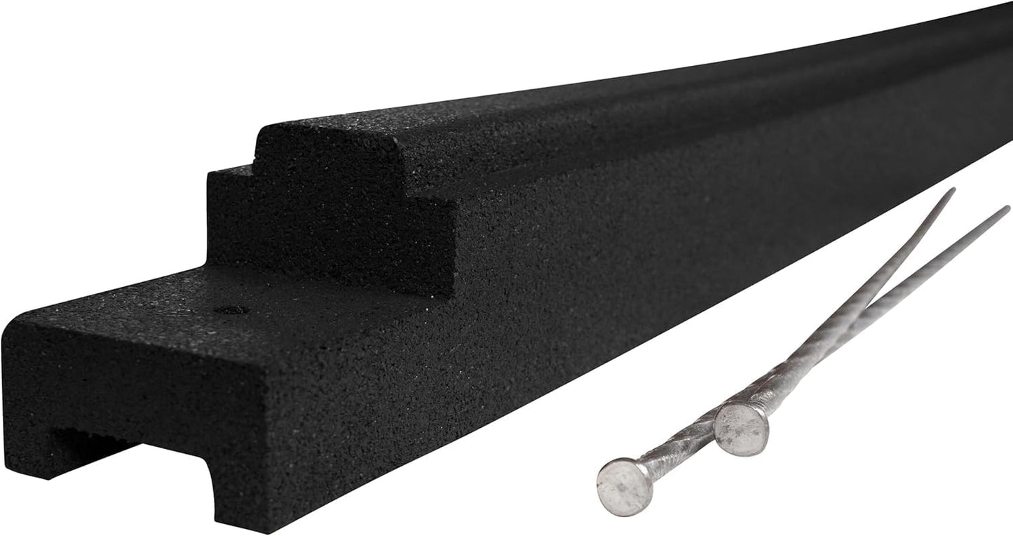 Playsafer Rubber Playground Border Edging Kit, 6' Flexible Heavy Duty Rubber Interlocking Playground Timber, No Dig Easy to Install (Black, 4 Pack)