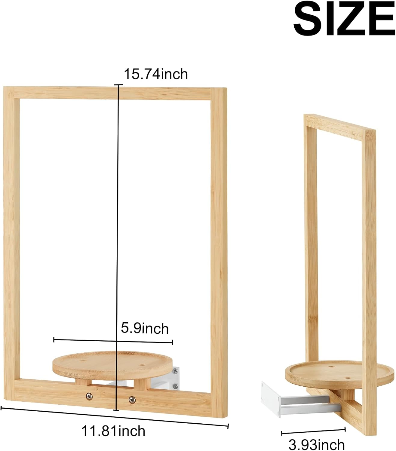 yadoker Wall Planters for Indoor Plants,Bamboo Hanging Plant Holders, Wall Decor Plant Stand, 1-Pack Window Plant Shelves for Living Room & Entryway