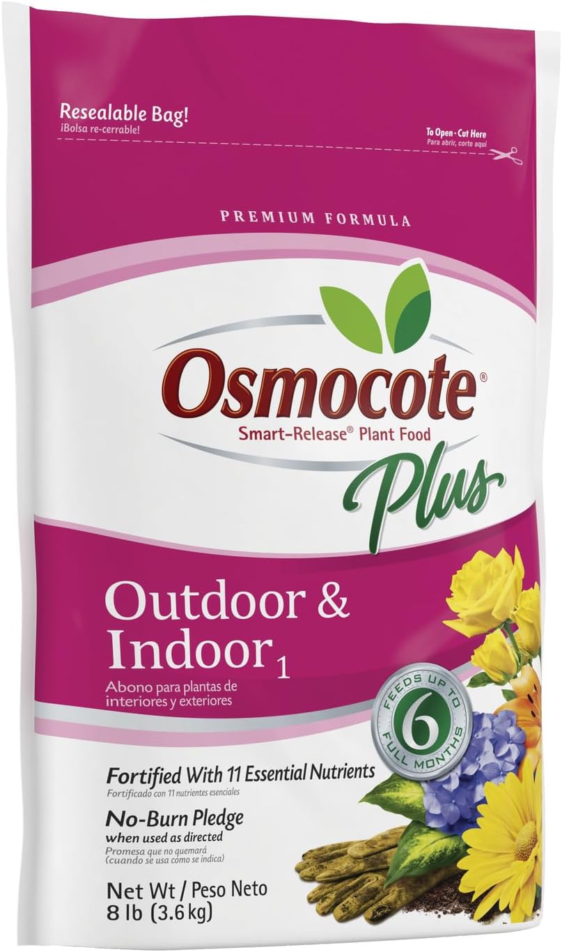 Osmocote Smart-Release Plant Food Plus Outdoor & Indoor₁, Granular Fertilizer with 11 Essential Nutrients, 8 lbs.