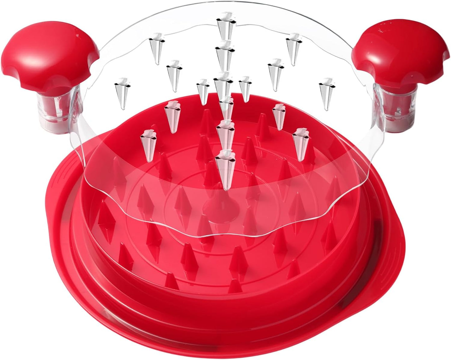 SurpOxyLoc Chicken Shredder Large Chicken Breast Shredder Tool Twist,Visible Meat Chicken Shredder,Anti-Slip Strip,BPA Free,Suitable for Pork Beef Chicken(Red)