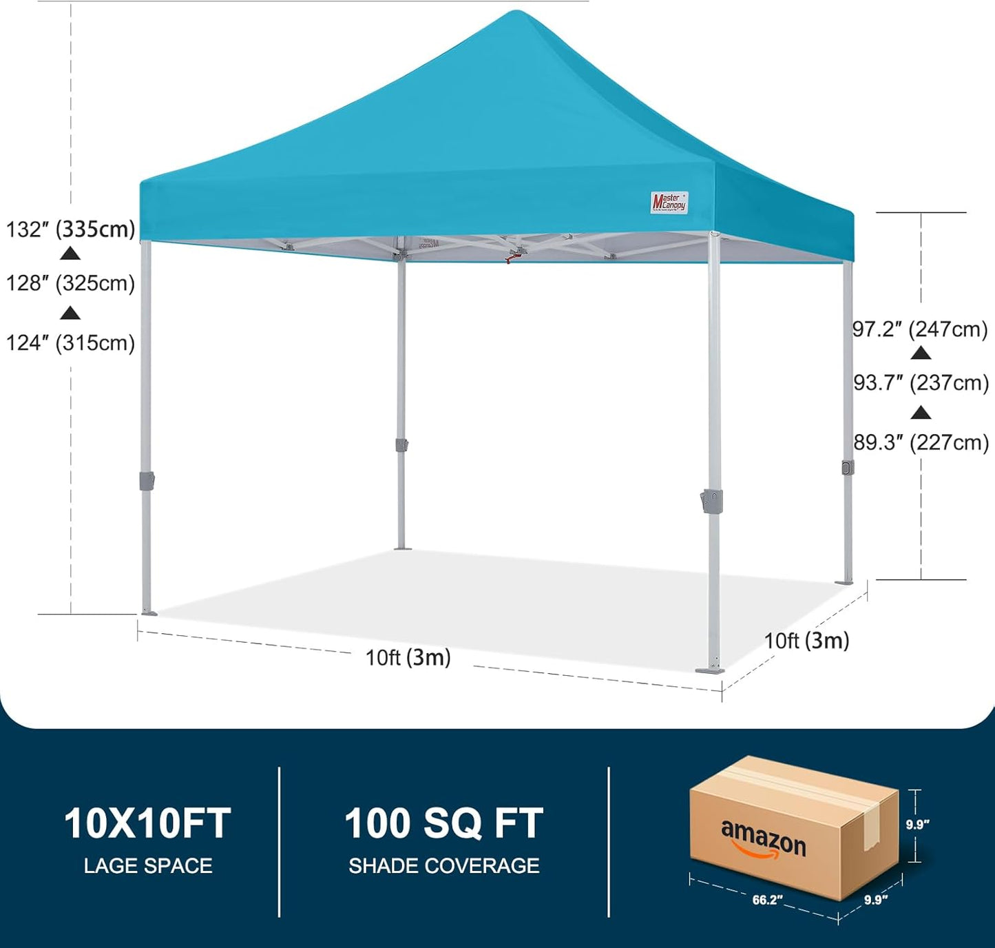 MASTERCANOPY Pop Up Canopy Tent Commercial Grade 10x10 Instant Shelter (Sky Blue)