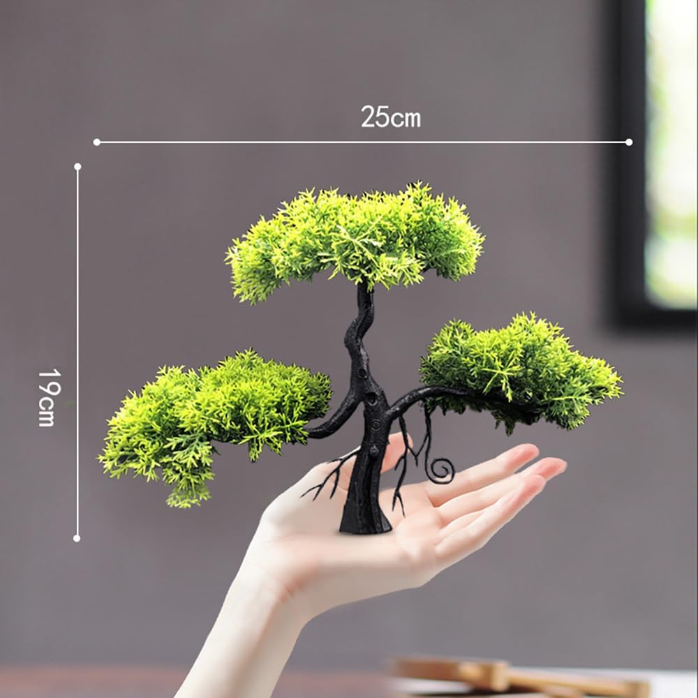 Ryoma Artificial Pine Tree Set Simulated Bonsai Features Ornaments Chinese - Style Desktop Screen Ornament 2 Set