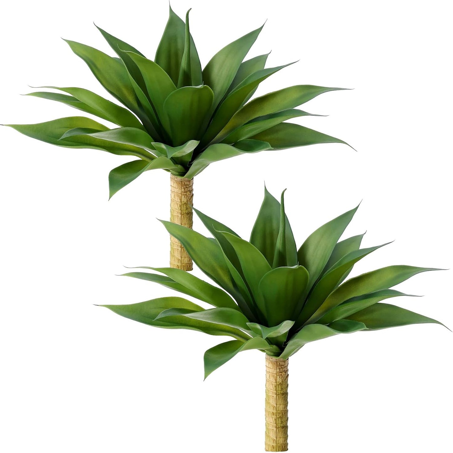 Artificial Plants Outdoor,UV-Resistant Fake Agave Succulent Plant 17 Inch Small Size Faux Succulents Stems for Indoor Realistic & Natural Home Decor Plants for Office Housewarming 2Pack