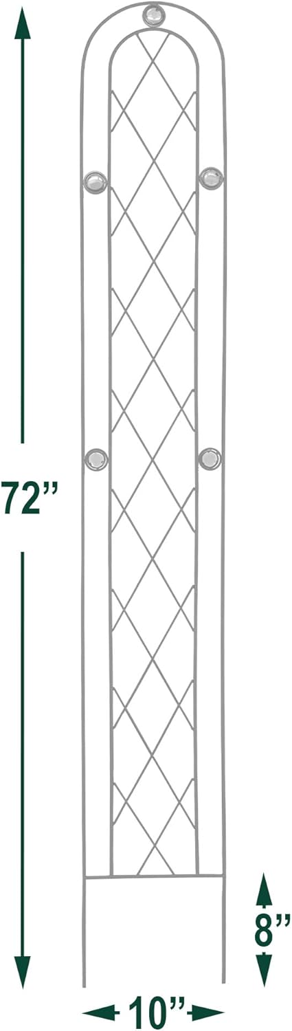 TR03 Arched Garden Trellis 6' x 10", Black