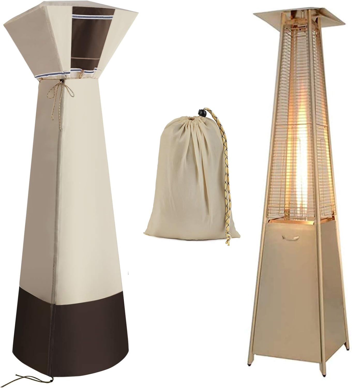 Outdoor Square Patio Heater Cover - Water-Resistant Heavy Duty Oxford Fabric with Zipper, PU Coating, Anti-UV, Windproof, Anti-Dust (90"*21"*21")