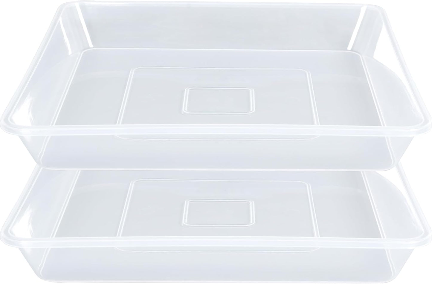 Square Plant Saucer 14 Inch 2 Pack, Strong Clear Plastic Flower Plant Pot Saucer, Square Planters for Indoors and Outdoors Plants, Garden Plant Saucers for Pots Plant Trays.