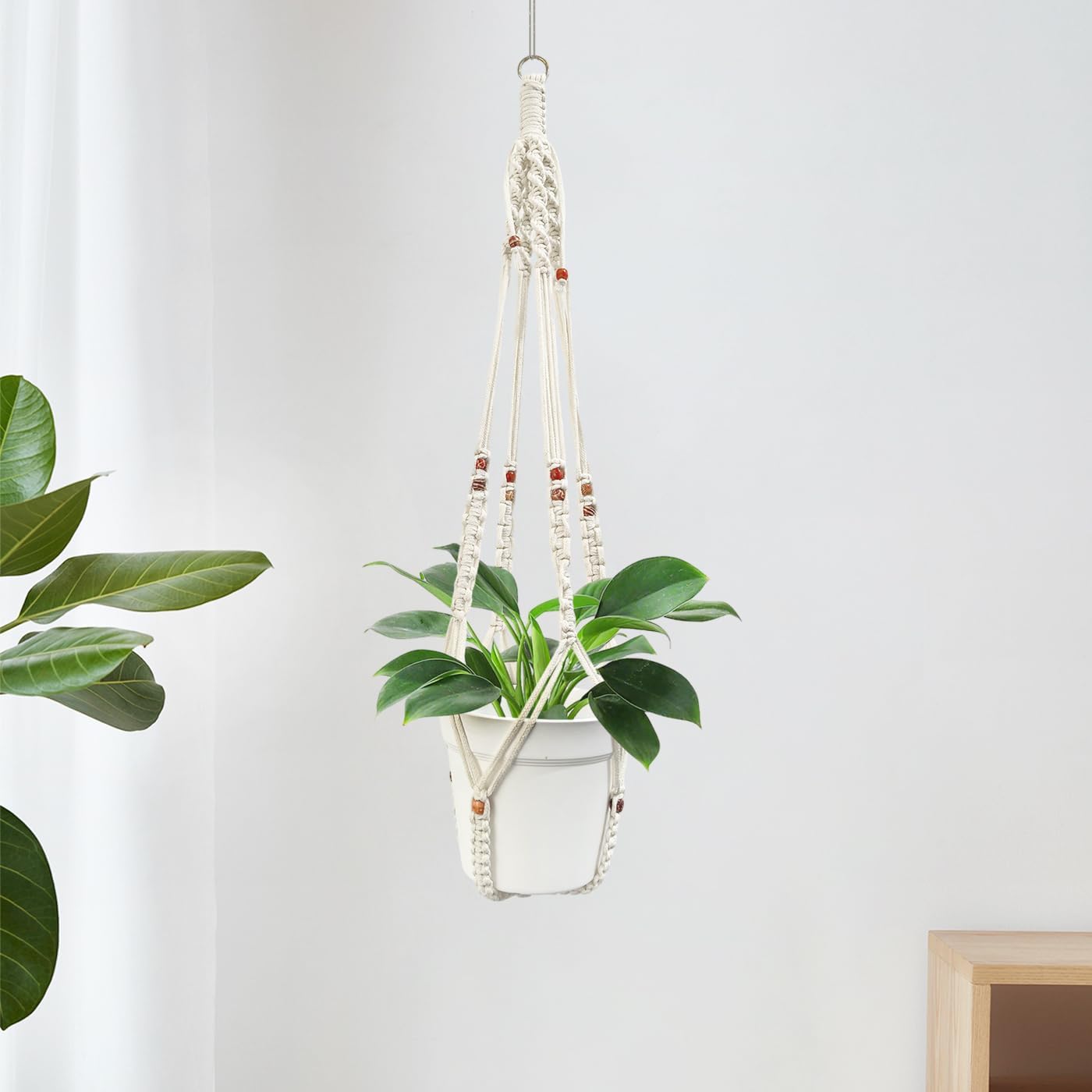 Belit 2 Pack Macrame Plant Hangers Indoor Hanging Planter Basket Decorative Flower Pot Holder Rope for Indoor Outdoor Home Decor