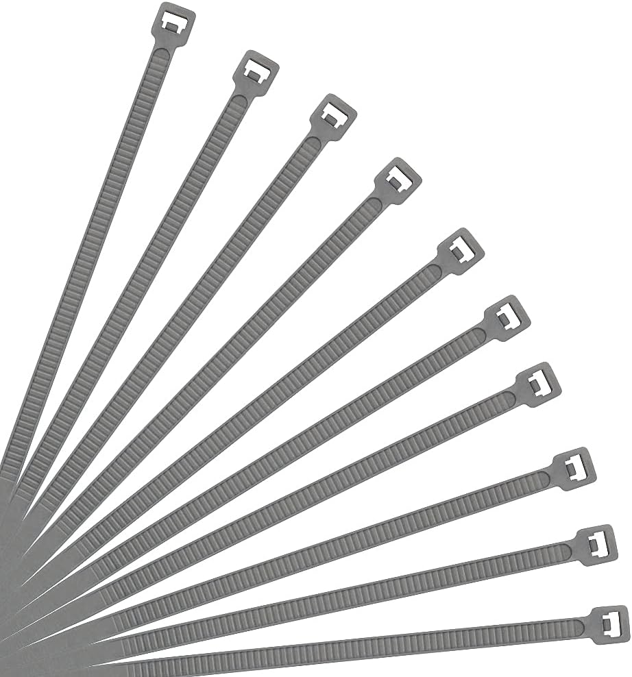 XINGO 10 Inch Cable Zip Ties (500 Pack), 40 Lbs Tensile Strength-Heavy Duty, Self-Locking Nylon Plastic Nylon Wire Ties for indoor and outdoor use (Silver)
