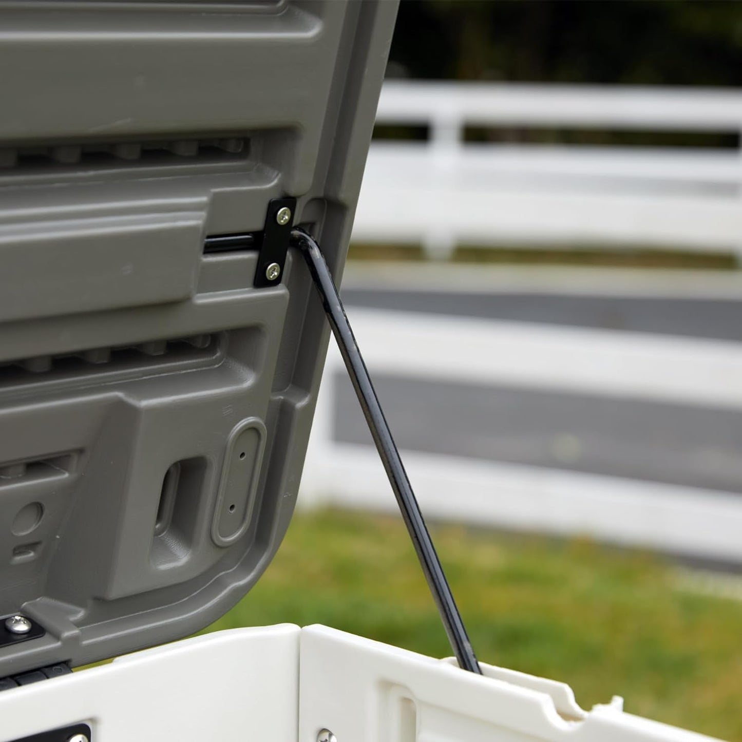 Premium Pro Edition 100 Gallon Lockable Resin Deck Box, Waterproof & UV-Resistant Outdoor Storage Box for Outdoor Cushion Storage, Garden Tools & Pool Accessories Storage, White