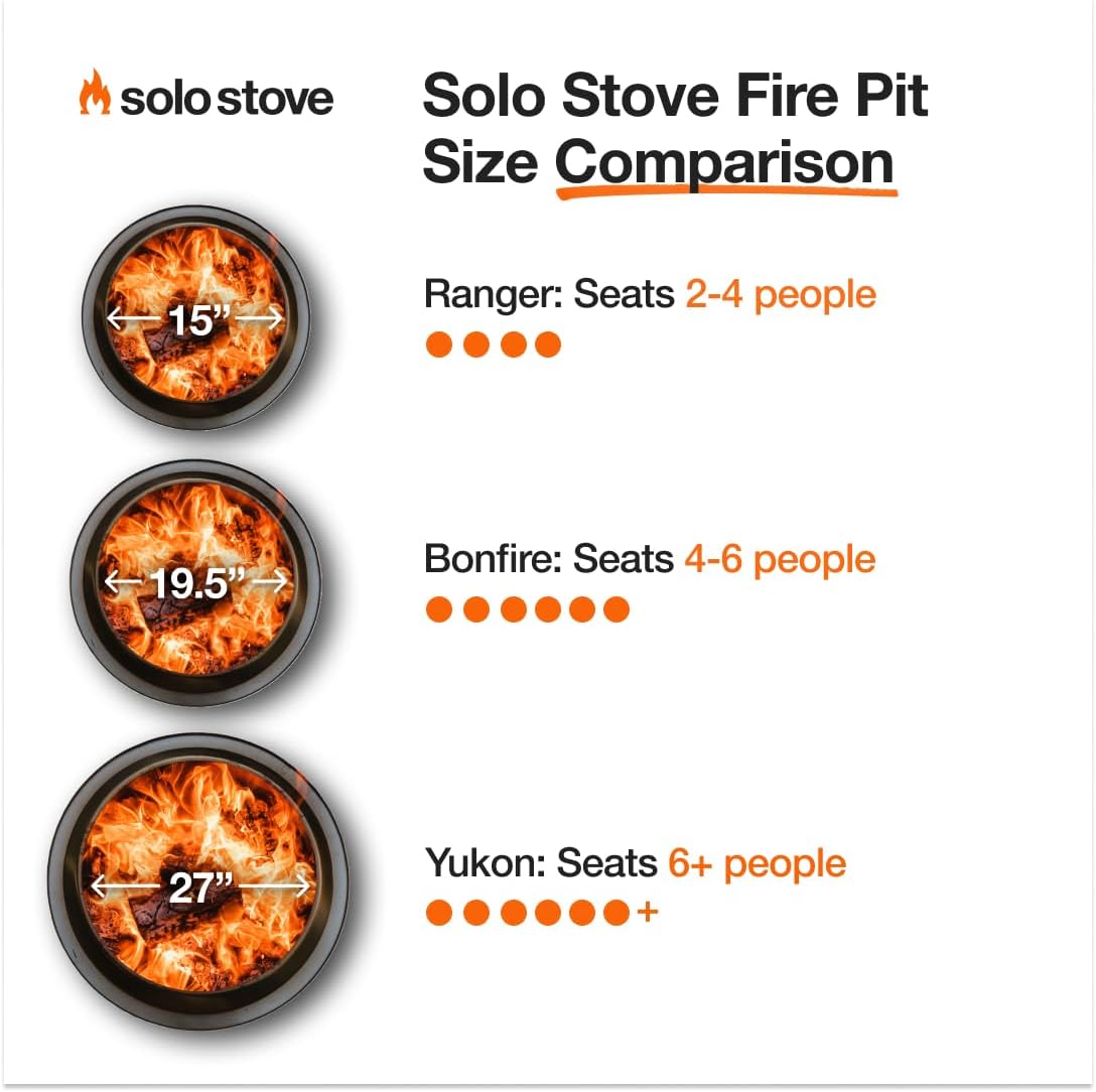 Solo Stove Yukon 27 Inch Smokeless Fire Pit with Removable Ash Pan - Wood Burning Portable Stainless Steel Outdoor Fireplace, Stainless Steel, Ideal for 6 or More People, 38 lbs,Mulberry