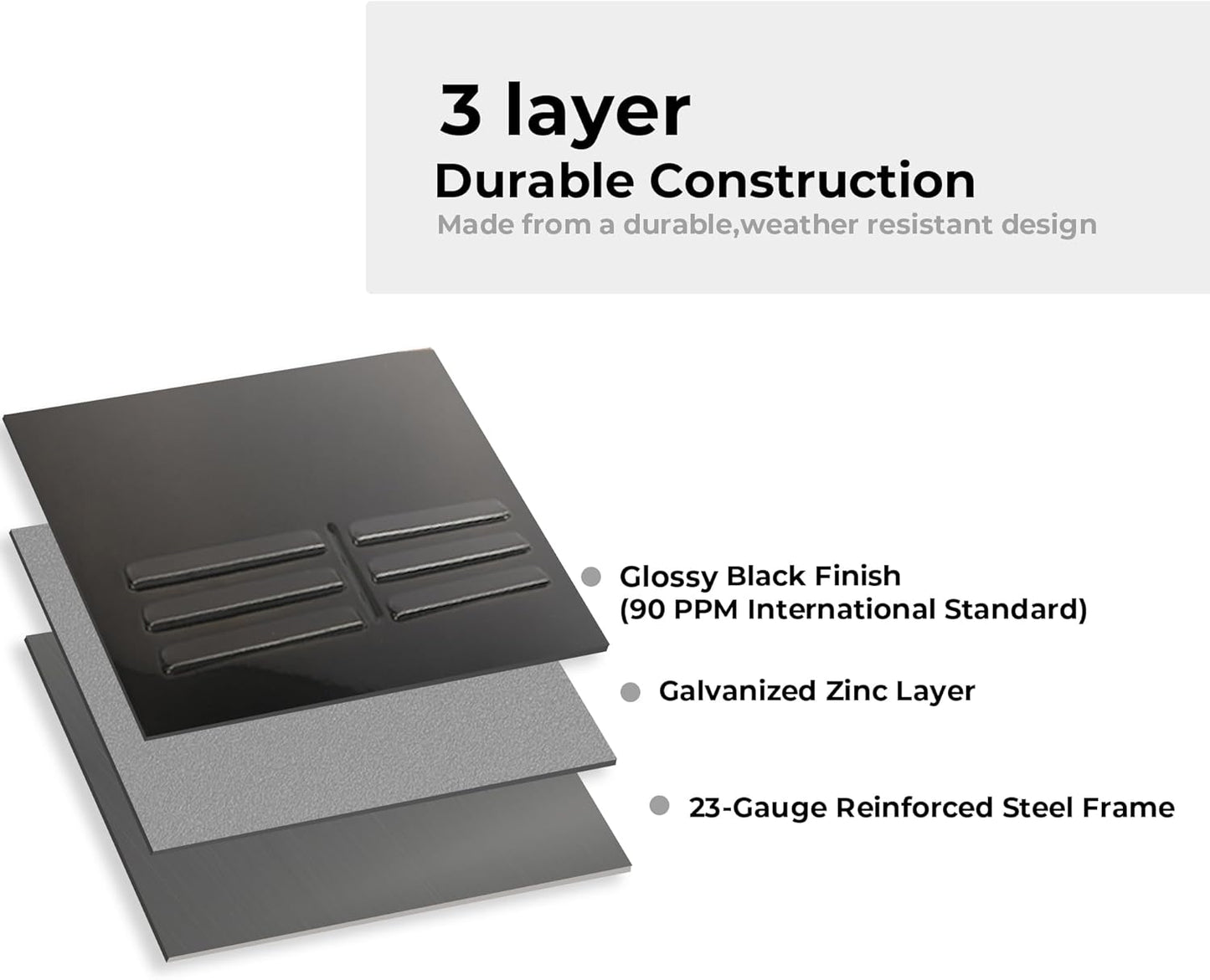 Worth Garden 28" H. Large Metal Glazed Planter Set of 2, Modern Glossy Finish Black Tall Square Tapered Steel Flower Plant Pots for Indoor & Outdoor Use - Insert Plate with Drain Holes, Air Vents