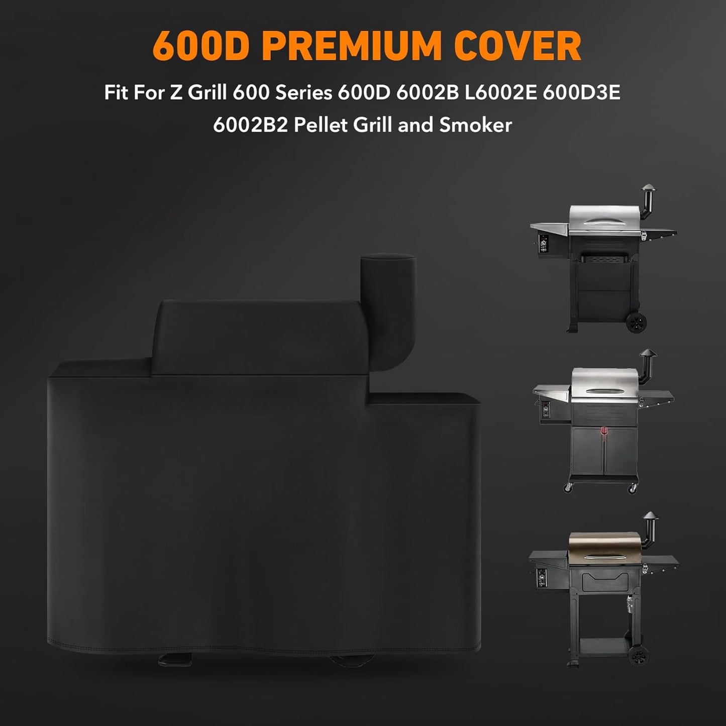 ZBXFCSH Heavy Duty Replacement Grill Cover Compatible with Z Grill 600 Series 600D 6002B L6002E 600D3E 6002B2 Pellet Grill and Smoker