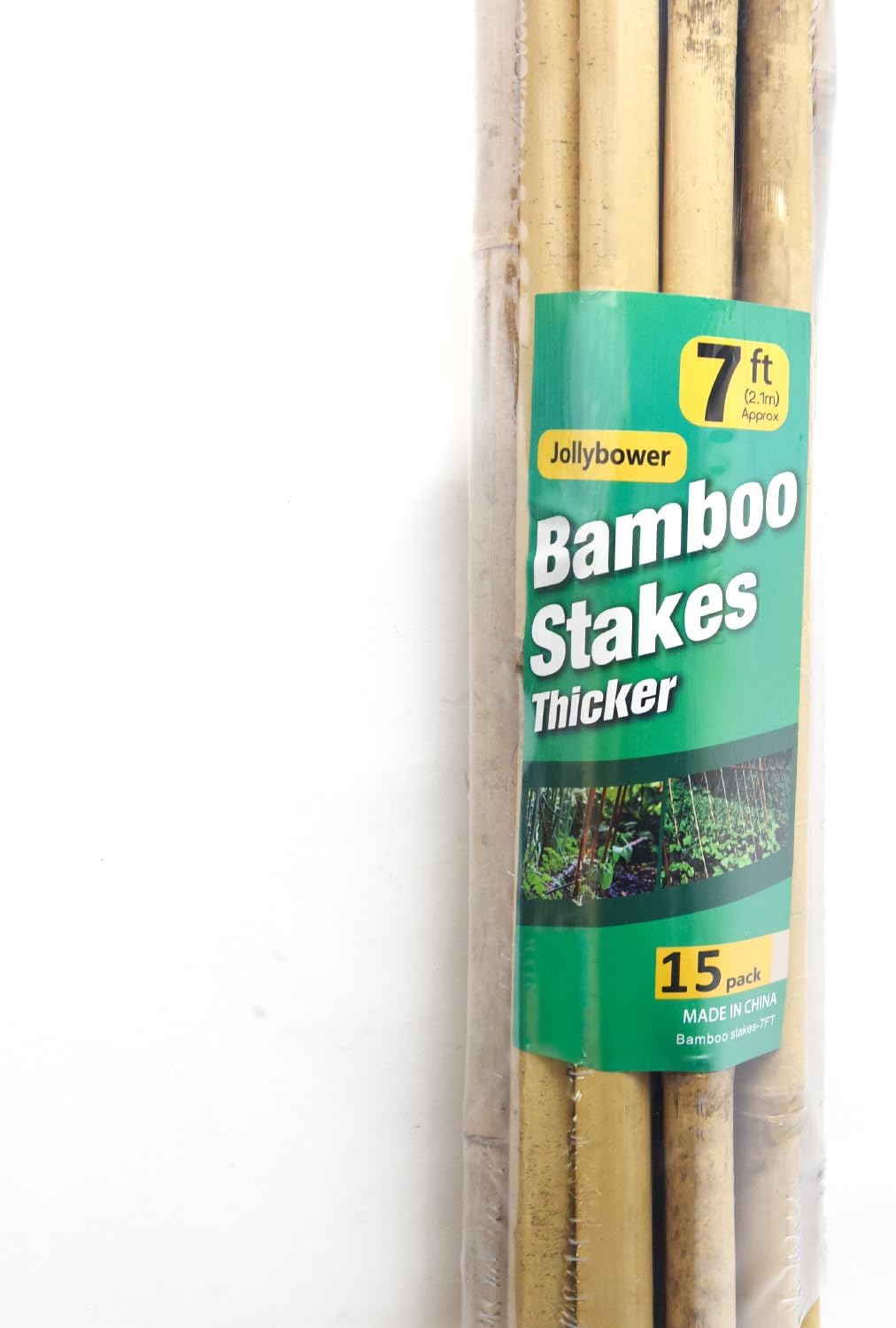 15pcs 3/4" D Thicker Heavy Duty Bamboo Stakes, 7FT Plant Stakes, Natural Garden Stakes for Tomato, Bean, Flowers,Trees Potted and Climbing Plant Support