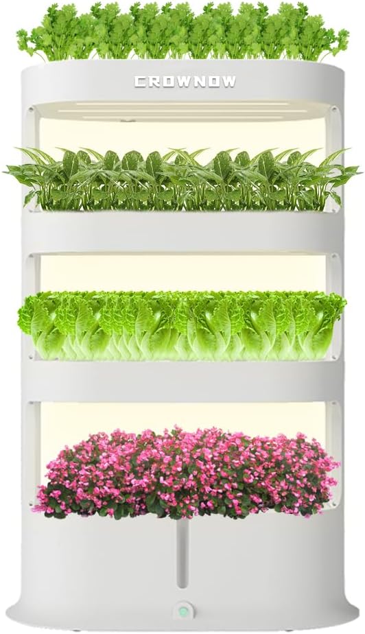 64 Pods Large Capacity Hydroponic Tower,4-Layer Hydroponics Growing System Kit with Full-Spectrum LED Grow Light,Timing Control,Indoor Hydroponic Garden for Plants Herb Vegetable
