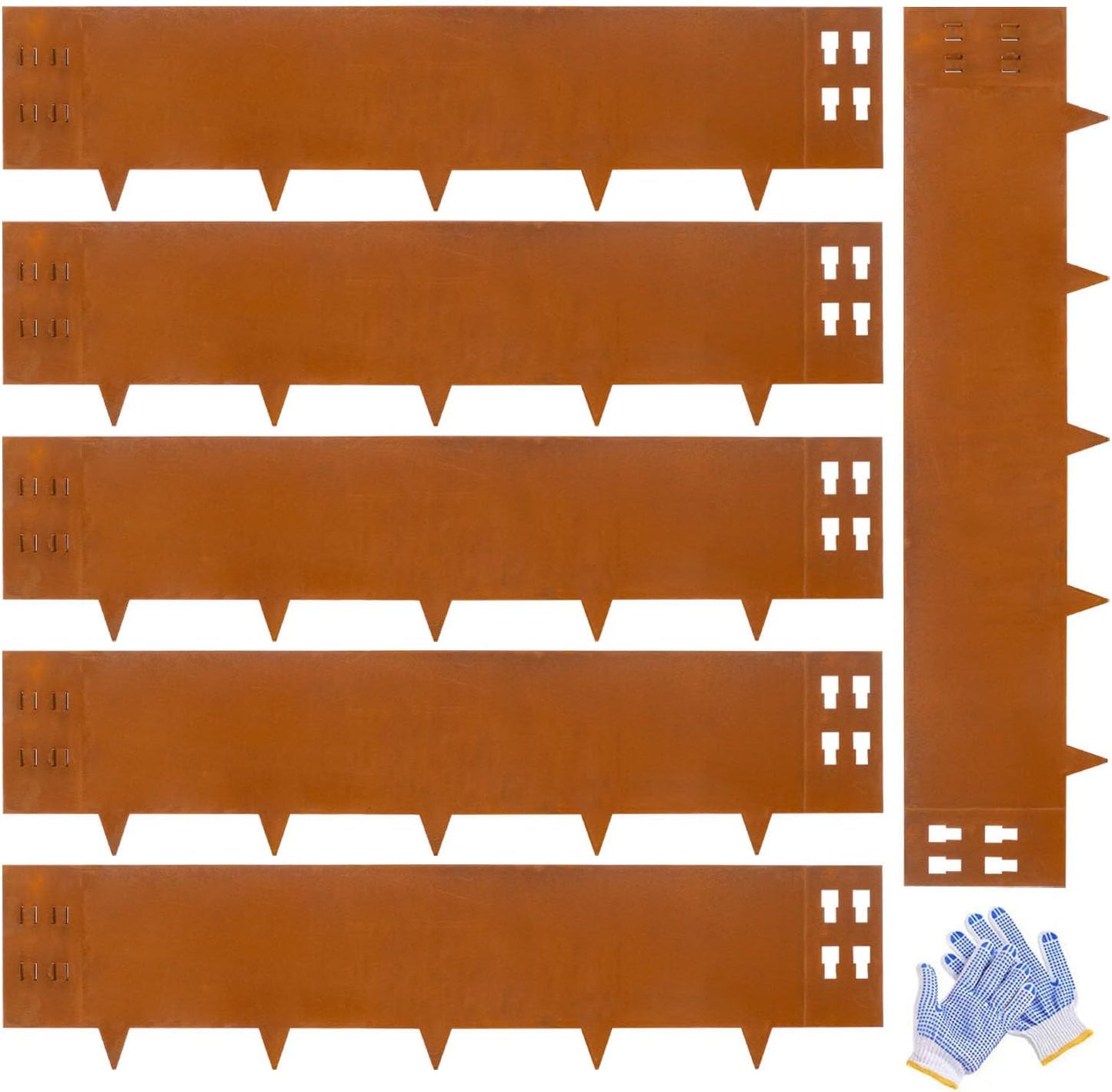 Corten Steel Landscape Edging Metal Garden Edging 40 Inch Strips Landscaping Steel 10 Inch Depth Garden Border Rusted Edge Flower Bed for Lawn Yard Outdoor Plant 6 pcs by GZGNEEVL